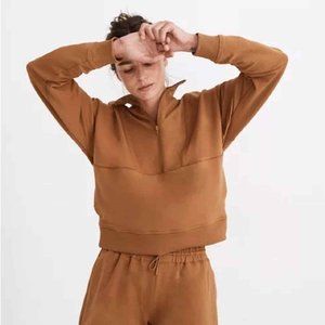 Richer Poorer Quarter-Zip Mockneck Sweatshirt in Woodgrain Size Large